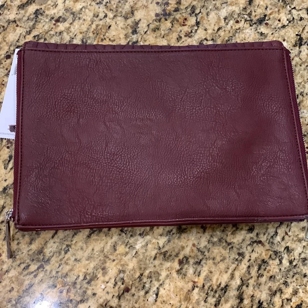 BCBG envelope, faux leather, burgundy, clutch, NWT | offer in description